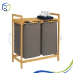 Cesta Para Ropa Doble En Bambú